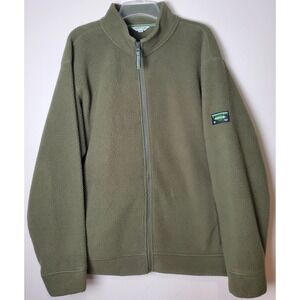 Orvis Men's XL Full Zip Fleece Jacket Olive Green Gorpcore Cabincore Granolacore